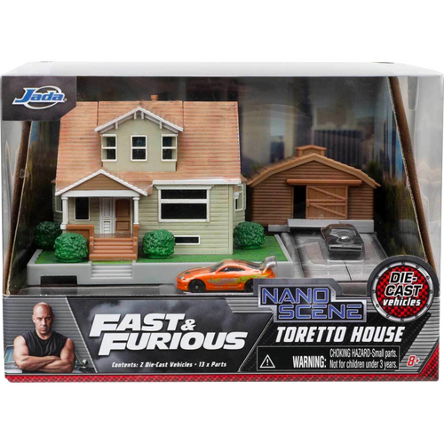 The Fast and the Furious - Toretto House NanoScene 1.5” Scale Die-Cast Vehicle Diorama Playset