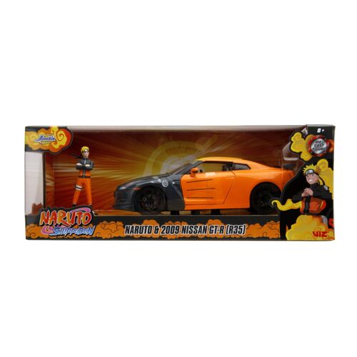 Naruto - Nissan GT-R R35 (2009) 1:24 Scale with Naruto Figure Hollywood Rides Diecast Vehicle