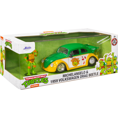 Teenage Mutant Ninja Turtles (1987) - Michelangelo & 1959 Volkswagen Drag Beetle Hollywood Rides 1/24th Scale Die-Cast Vehicle Replica VW
