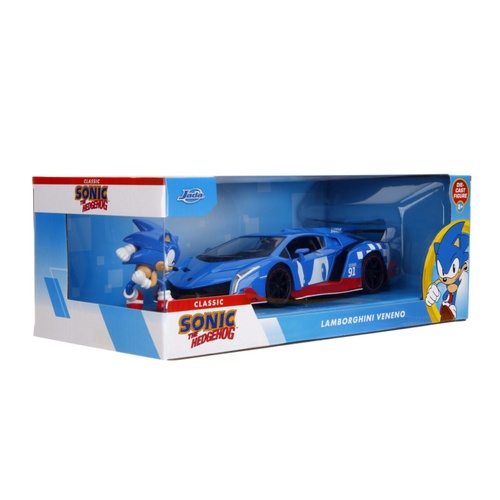 Sonic the Hedgehog- Lamborghini Veneno 1:24 Scale Diecast Vehicle with Sonic Figure