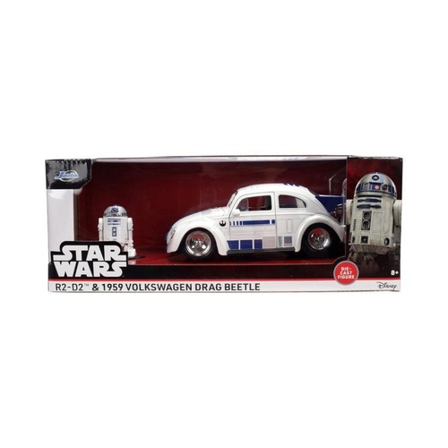 Star Wars – 1:24 1959 Volkswagen Drag Beetle Diecast Vehicle w/R2D2
