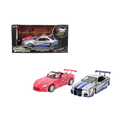 Fast & Furious – 1:24 Brian’s Nissan Skyline GT-R R34 & Suki’s 2001 Honda S2000 2-Pack