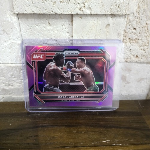 Israel Adesanya UFC 2023 Panini Prizm Purple Prizm SP Card 67/149 #82