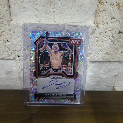 2023 Panini Prizm UFC Jake Matthews RC Silver Disco Superstar Auto #SA-JMT UFC0032