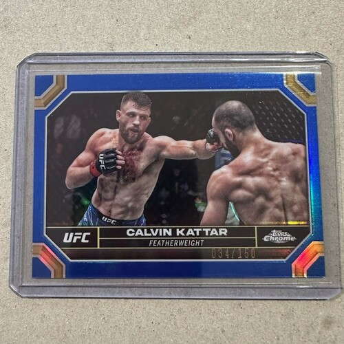 2024 Topps Chrome UFC - CALVIN KATTAR Blue Refractor 034/150 #37