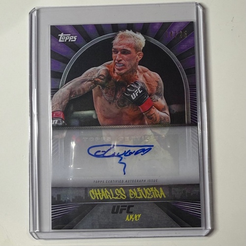 2024 TOPPS UFC NYC - CHARLES OLIVEIRA Purple AUTO 14/25 #3B