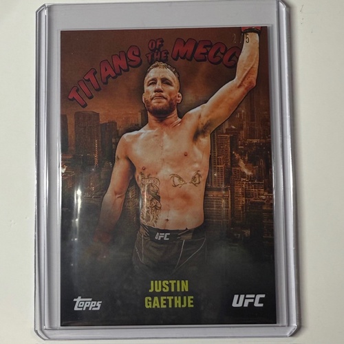 2024 TOPPS UFC NYC - JUSTIN GAETHJE Titans Of The Mecca ORANGE 2/5 #TM-4