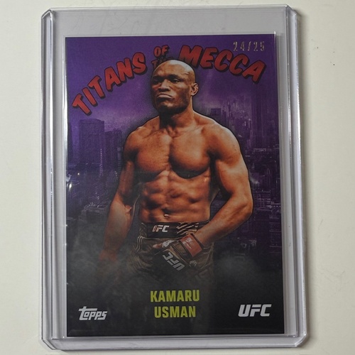2024 TOPPS UFC NYC - KAMARU USMAN Titans Of The Mecca PURPLE 24/25 #TM-14