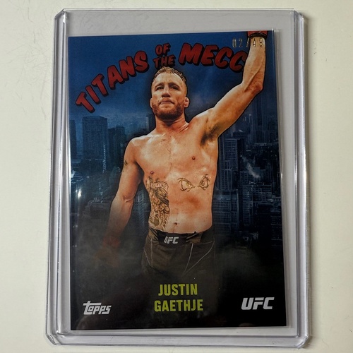 2024 TOPPS UFC NYC - JUSTIN GAETHJE Titans Of The Mecca BLUE 02/49 #TM-4