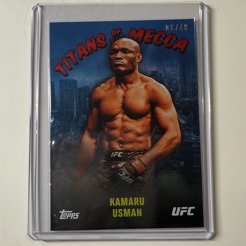 2024 TOPPS UFC NYC - KAMARU USMAN Titans Of The Mecca BLUE 06/49 #TM-14
