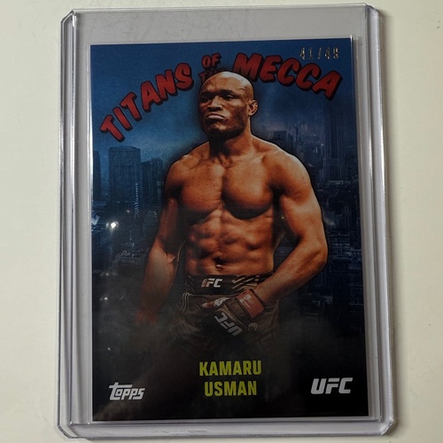 2024 TOPPS UFC NYC - KAMARU USMAN Titans Of The Mecca BLUE 41/49 #TM-14