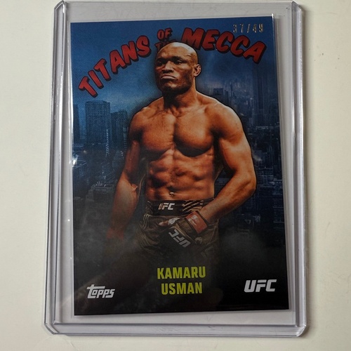 2024 TOPPS UFC NYC - KAMARU USMAN Titans Of The Mecca BLUE 37/49 #TM-14