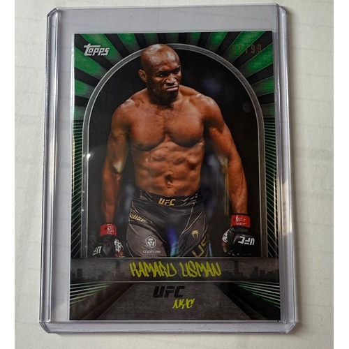 2024 Topps UFC NYC - KAMARU USMAN - Green 07/99 #30