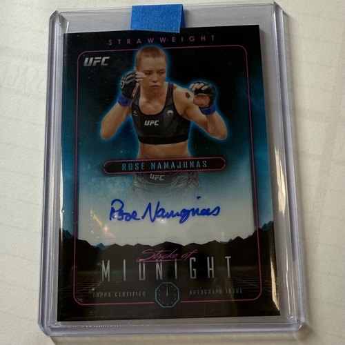 2024 Topps Midnight UFC - ROSE NAMAJUNAS Stroke Of Midnight Autograph #SMA-RNS
