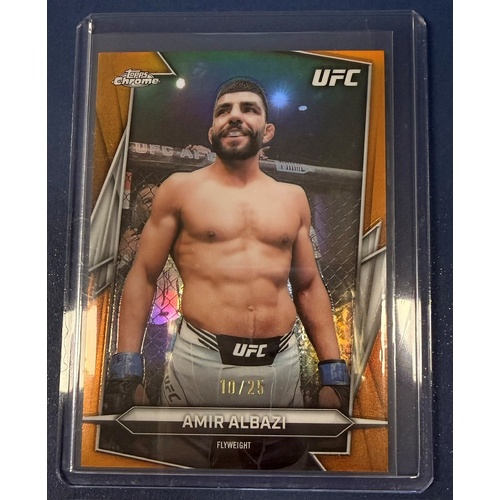 2026 Topps Chrome UFC - AMIR ALBAZI Orange Refractor 10/25 #98