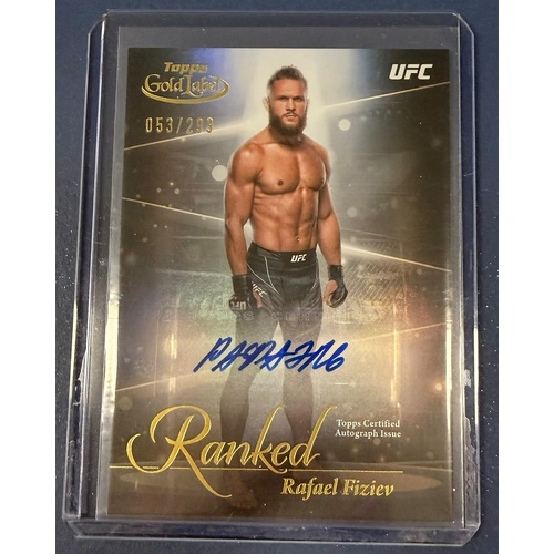 2024 Topps Gold Label UFC - RAFAEL FIZIEV Ranked AUTO 053/299 #RIK-RFI