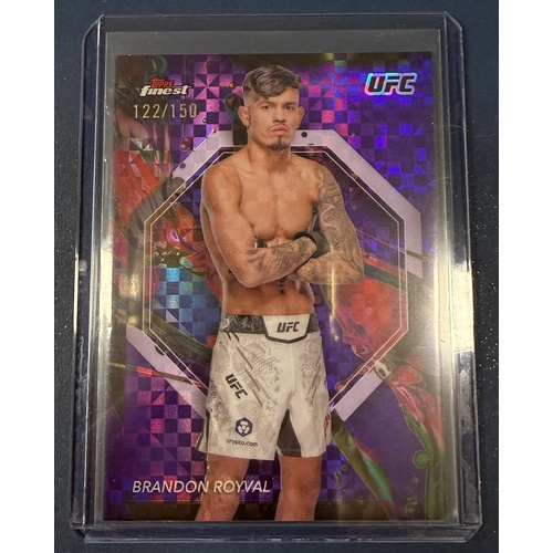2024 Topps Finest UFC - BRANDON ROYVAL Purple Checkerboard Refractor 122/150 #48