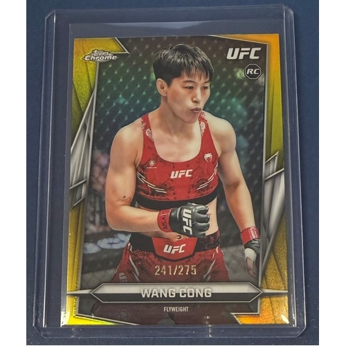 2026 Topps Chrome UFC - WANG CONG Rookie Yellow Refractor 241/275 #13 RC