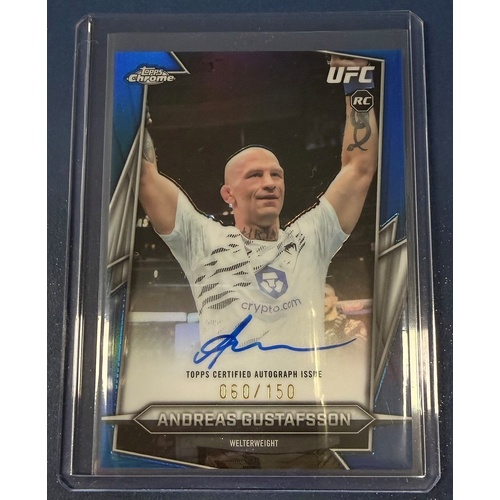 2026 Topps Chrome UFC - ANDREAS GUSTAFSSON Rookie Auto Blue Refractor 060/150 #BAV-AN