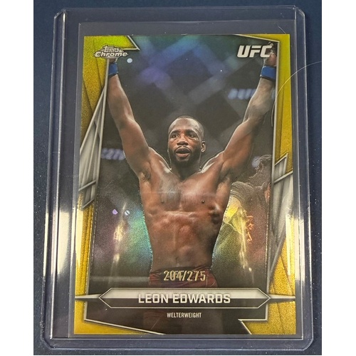 2026 Topps Chrome UFC - LEON EDWARDS Yellow Refractor 204/275 #6