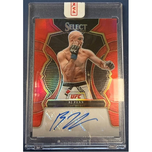 2023 Panini Select UFC - BJ PENN  Red Prizm Auto 39/99 #SG-BJP